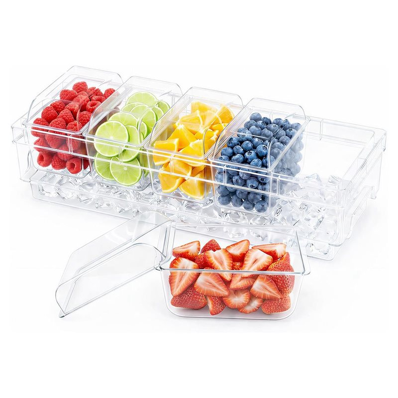 Garnish Tray Set - حاويات التوابل المبردة A25F، طقم تقديم