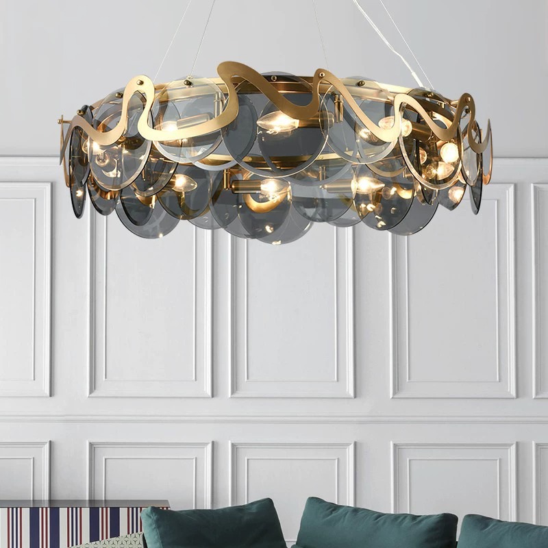 Home Bar And Counter - مصباح معلق زجاجي LED فاخر وعصري