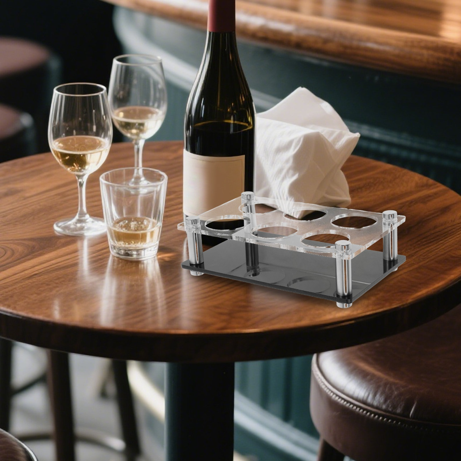 Home Bar Stand - حامل أكواب شوت بـ 6 فتحات،