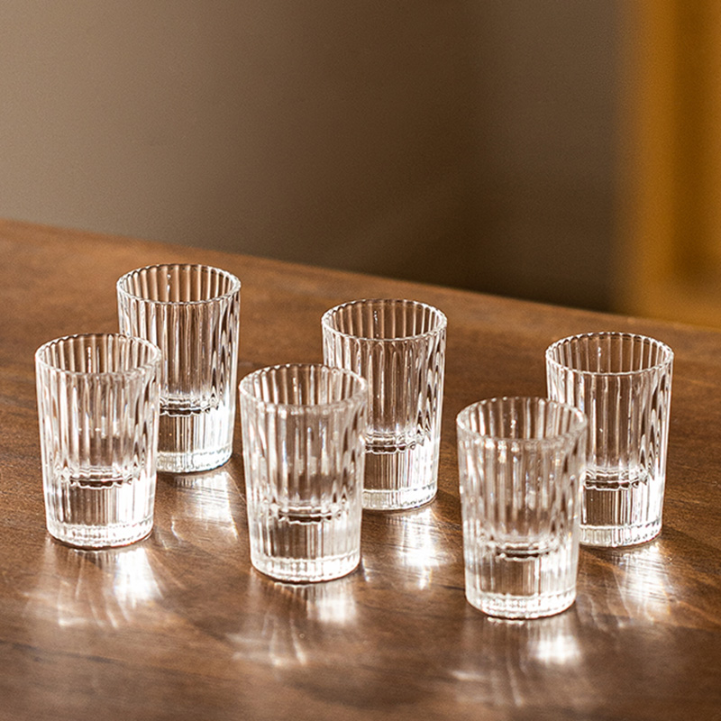 Old Fashioned Glass - زجاج نبيذ أجنبي مخطط بسعة صغيرة