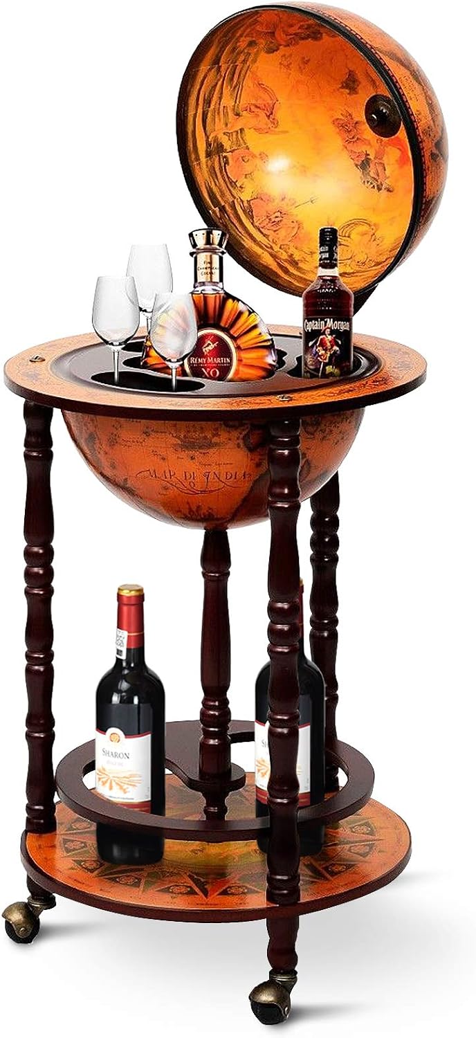 Home Bar Shelves - عربة بار على شكل كرة أرضية