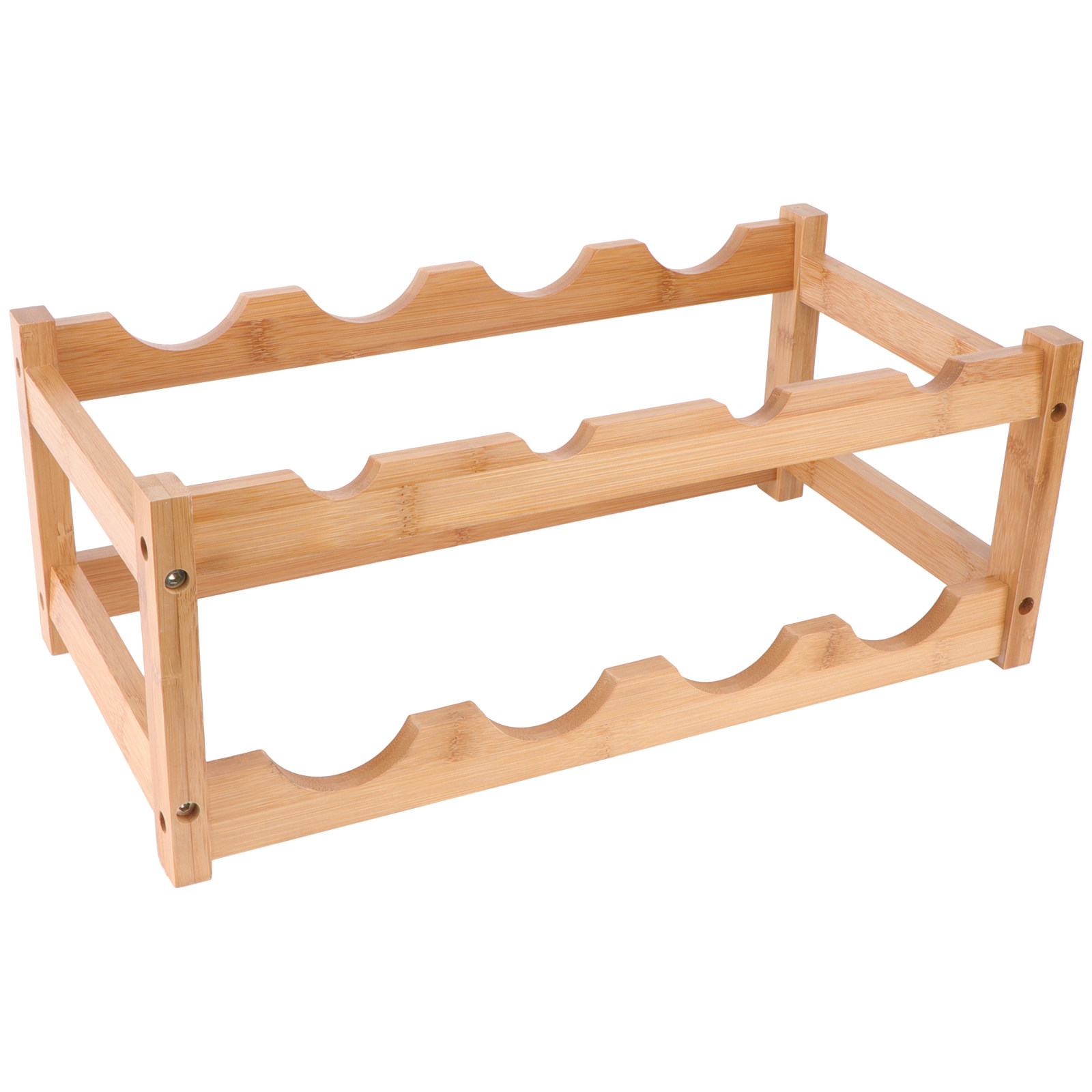 Home Bar Stand - حامل زجاجات نبيذ خشبي مزدوج الطبقات