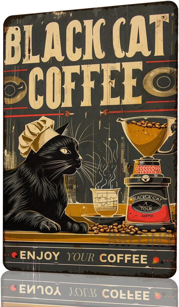 Home Bar And Coffee - لافتة معدنية من الألومنيوم بتصميم قهوة