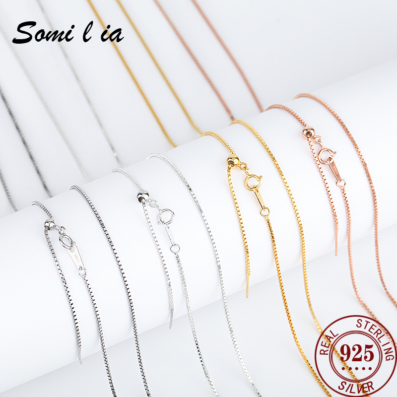 Bar Cart Gold - SOMILIA الفضة 925 قلادة صندوق سلسلة