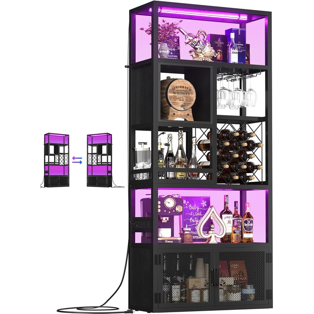 Home Bar And Cabinet - خزانة بار بارتفاع 82.6 بوصة مع