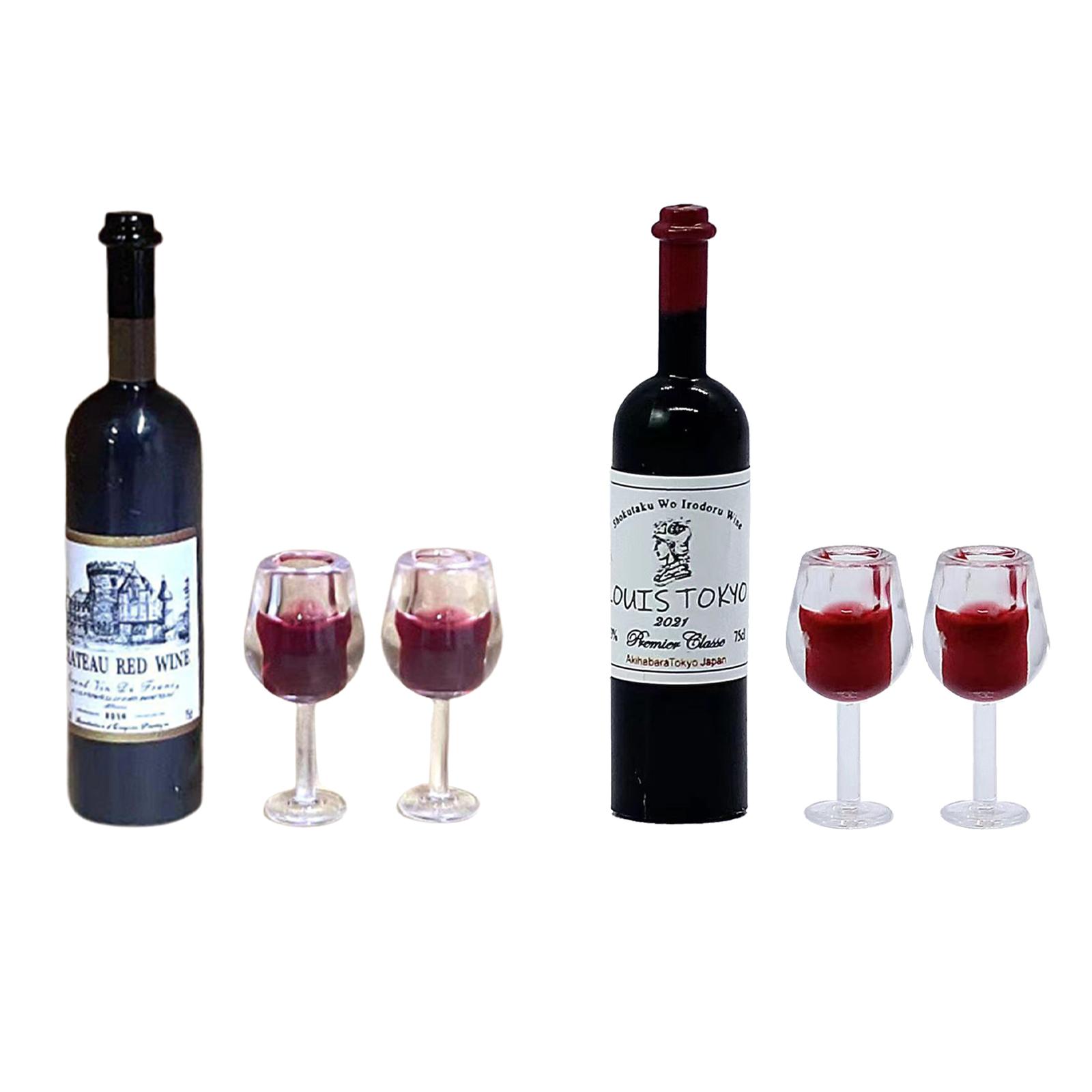 Home Bar Shelf - 1/12 مقياس دمية أكواب زجاجات النبيذ