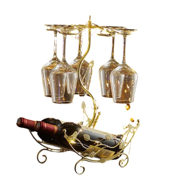 Home Bar Stand - حامل نبيذ أنيق للطاولة مع حامل