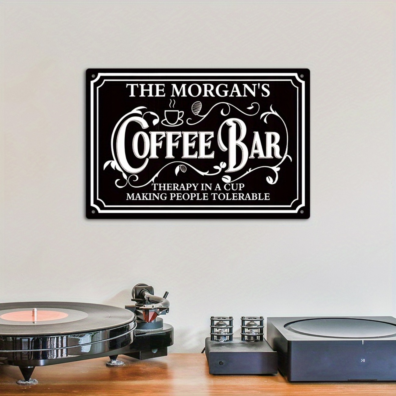 Home Bar And Coffee - قطعة واحدة من لافتة معدنية مخصصة