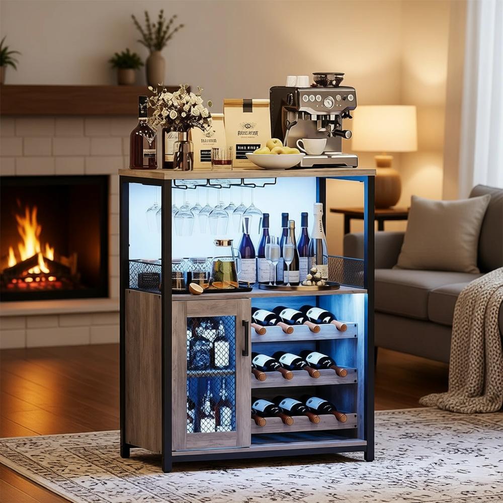 خزانة نبيذ بإضاءة LED على الطر - مراجعة Home Bar And Cabinet وسعره