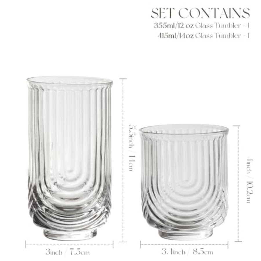 أكواب كوكتيل على طراز الآرت دي - مراجعة Highball Glass Set وسعره