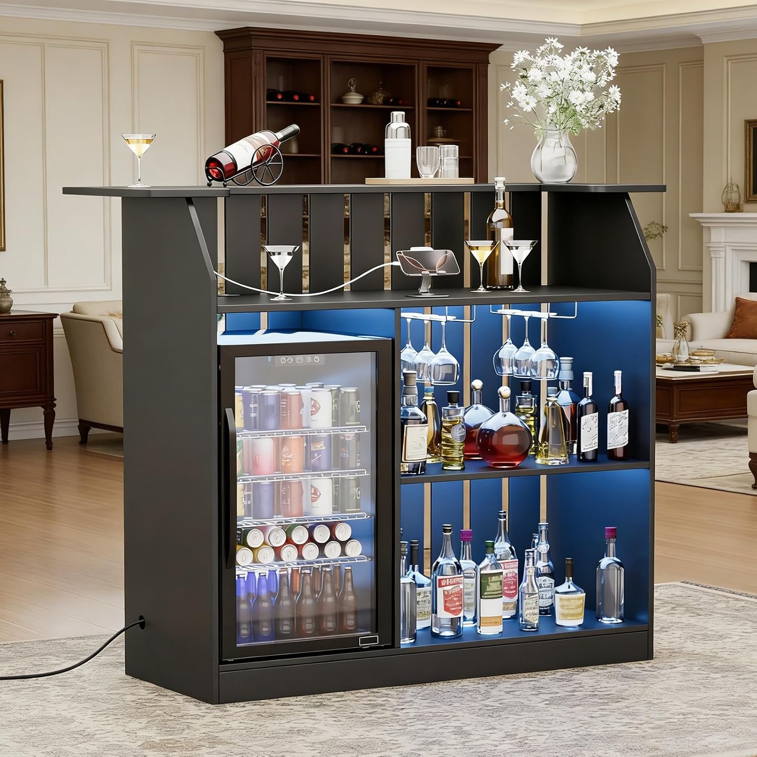 طاولة بار على شكل حرف U، وحدة  - مراجعة Home Bar And Fridge وسعره