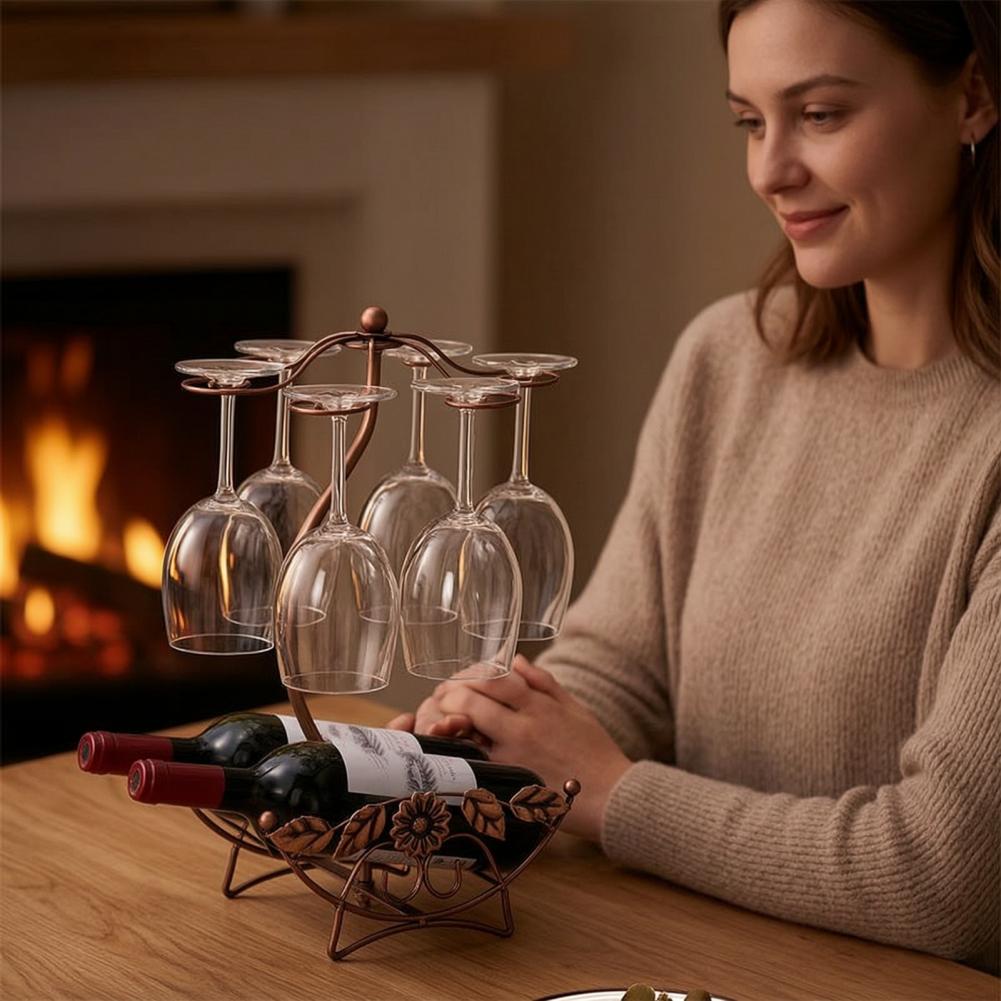 حامل زجاجات نبيذ حديدي مضاد لل - مراجعة Home Bar Stand وسعره