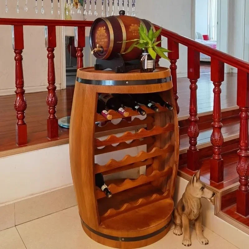 رف النبيذ الخشبي الصلب برميل ا - مراجعة Home Bar Shelves وسعره
