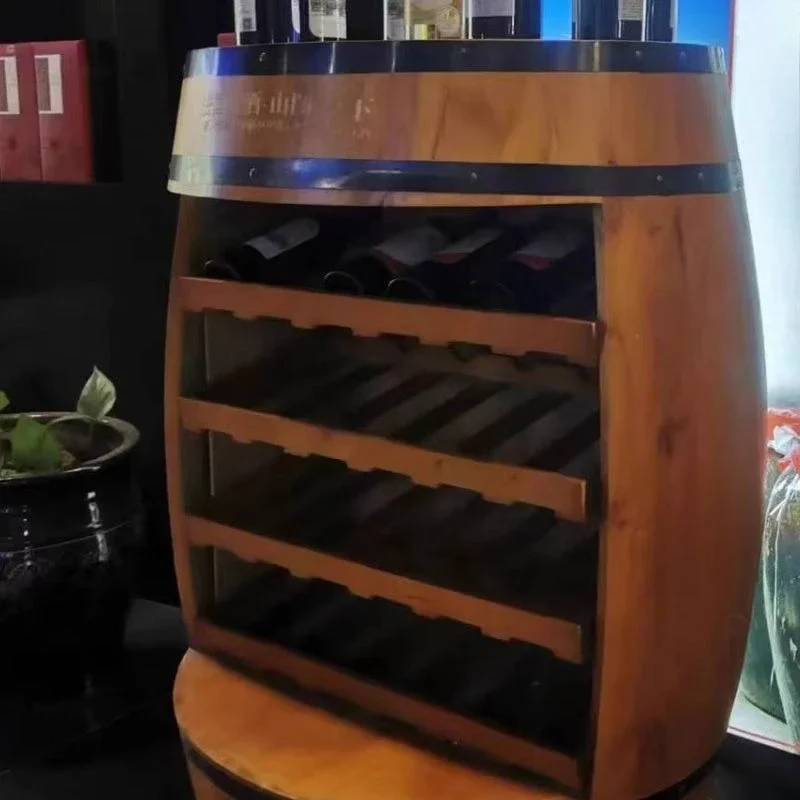 رف النبيذ الخشبي الصلب برميل ا - مراجعة Home Bar Shelves وسعره