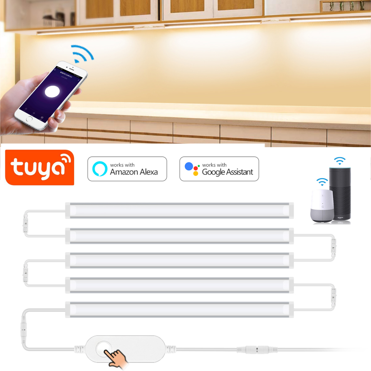 مصباح Tuya الذكي تحت الخزانة ، - مراجعة Home Bargains وسعره