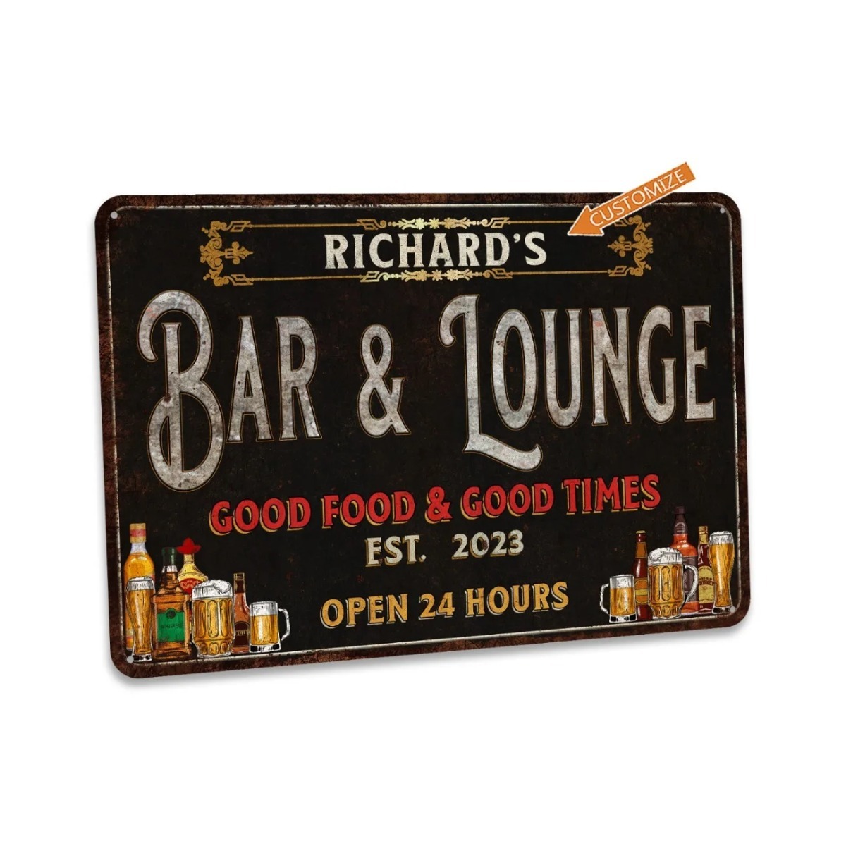 لافتة معدنية مخصصة للبار والصا - مراجعة Home Bar Lounge وسعره