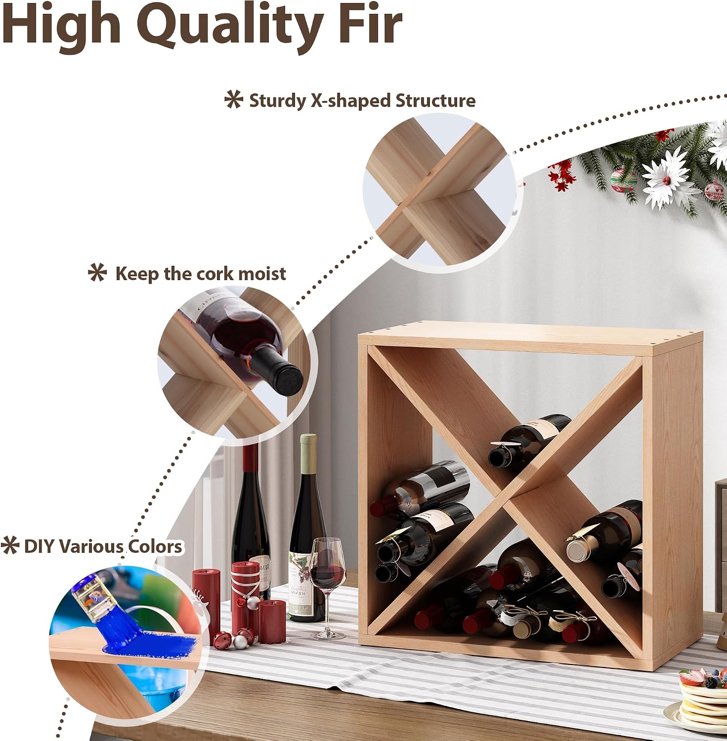 رف نبيذ بسعة 96 زجاجة، وحدة تخ - مراجعة Home Bar Shelf وسعره