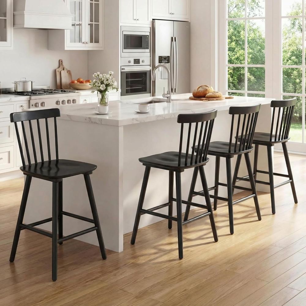 مجموعة من 4 كراسي بار خشبية با - مراجعة Home Bar And Counter وسعره