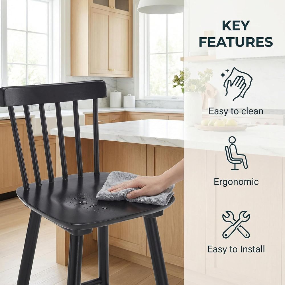 مجموعة من 4 كراسي بار خشبية با - مراجعة Home Bar And Counter وسعره